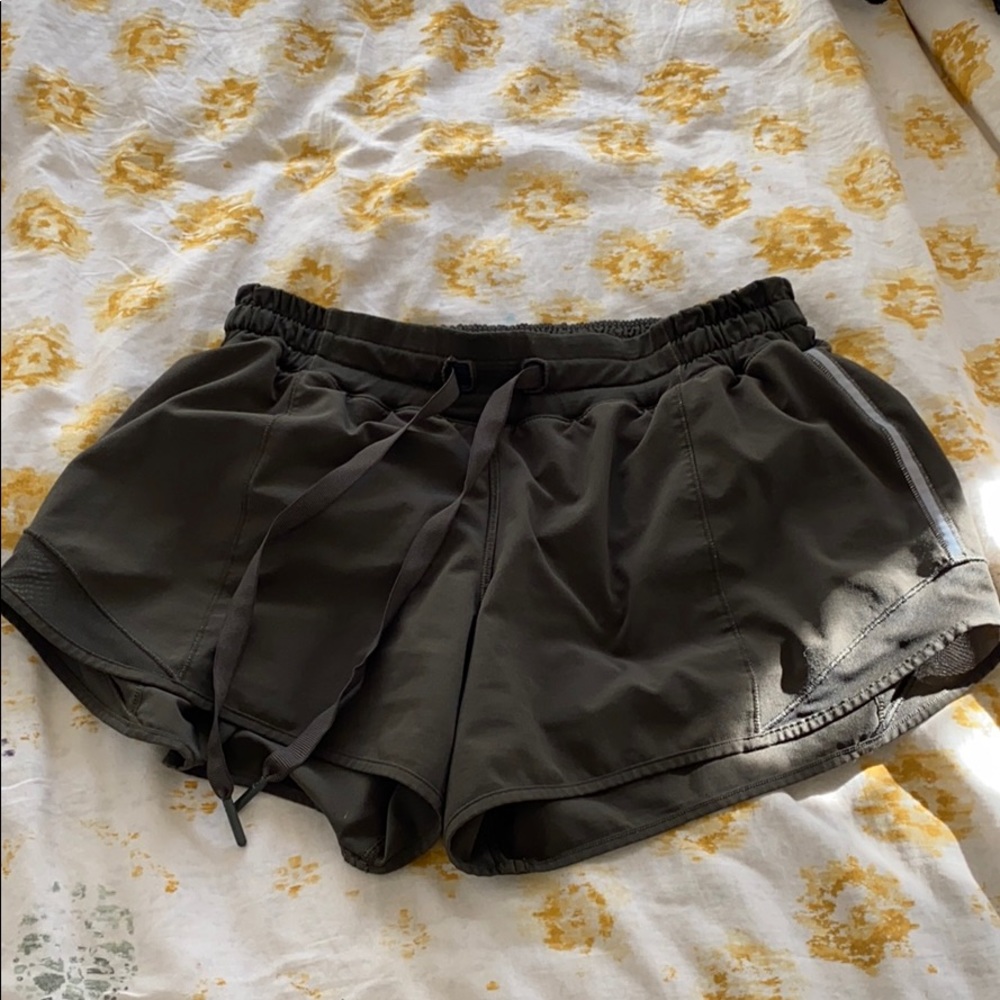 LULULEMON dark green shorts size 6.